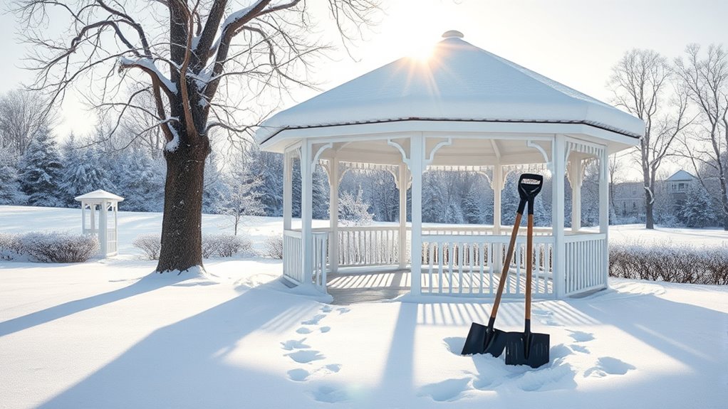 safe gazebo snow removal