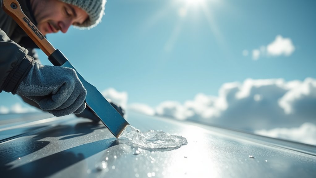 safely clear ice buildup