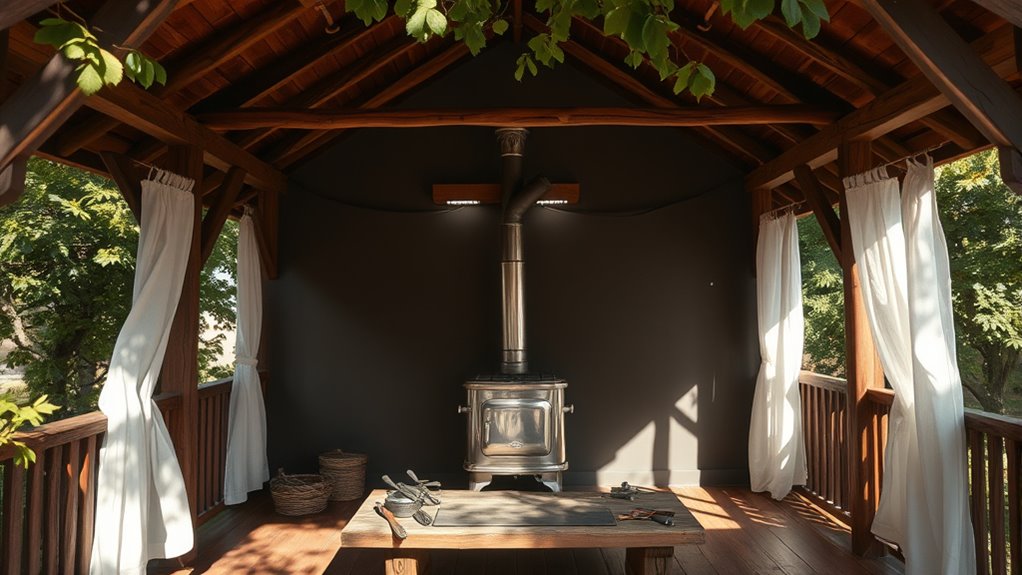 small stove installation gazebo