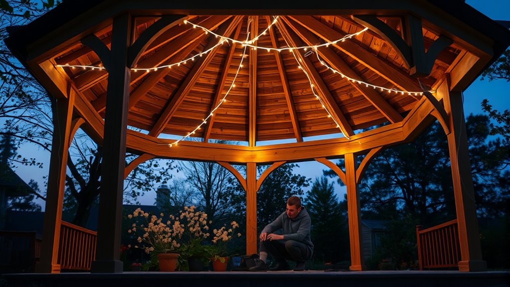 smart gazebo lighting installation