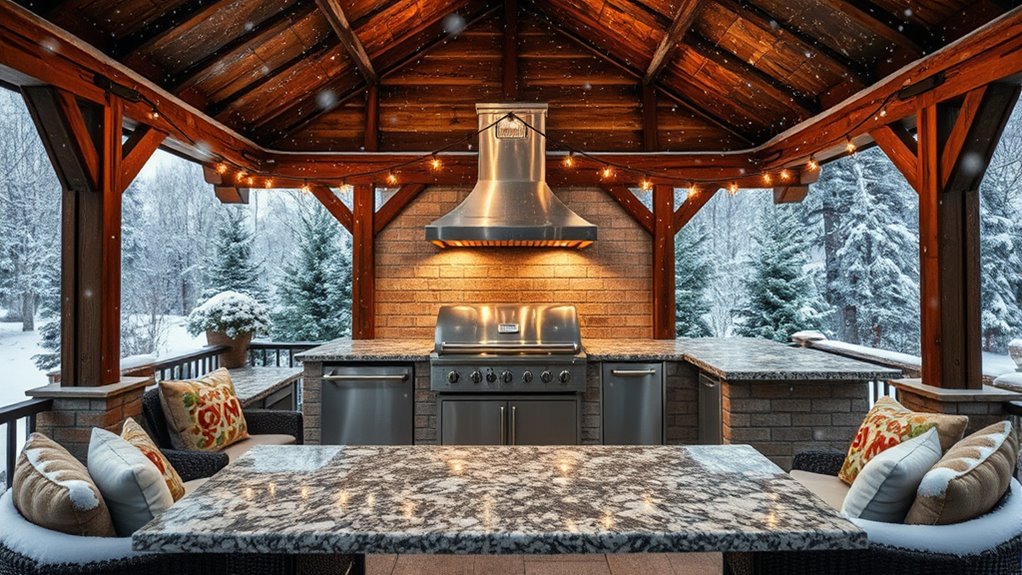 snow resistant outdoor kitchen design