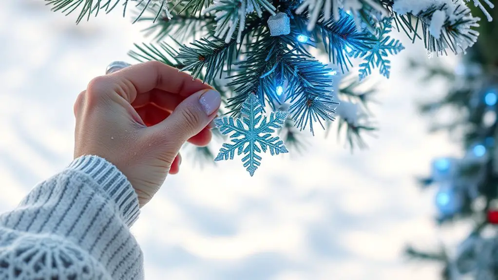 snowflake pattern lights installation
