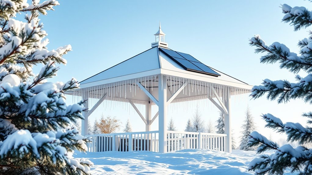 solar powered winter gazebo