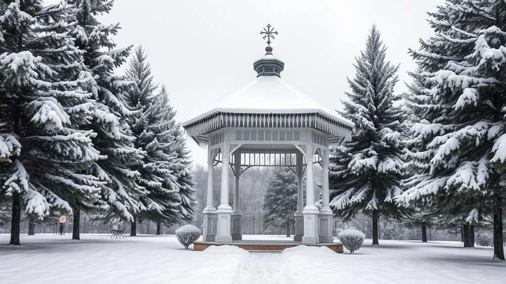 tranquil winter meditation space