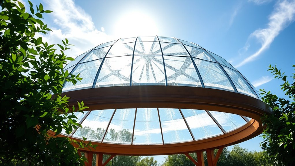 transparent dome gazebo roof