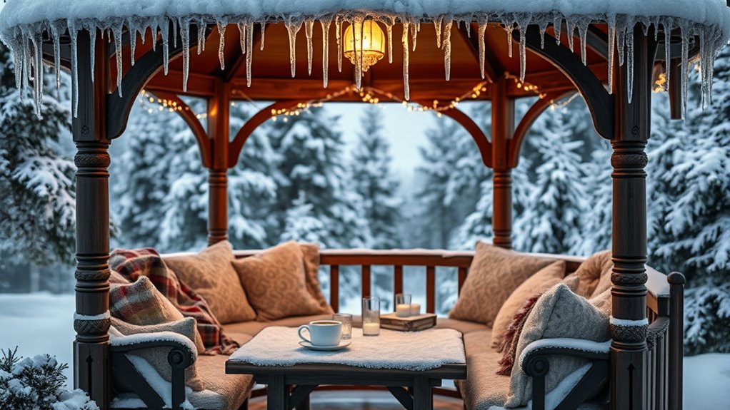 winter airbnb gazebo escape