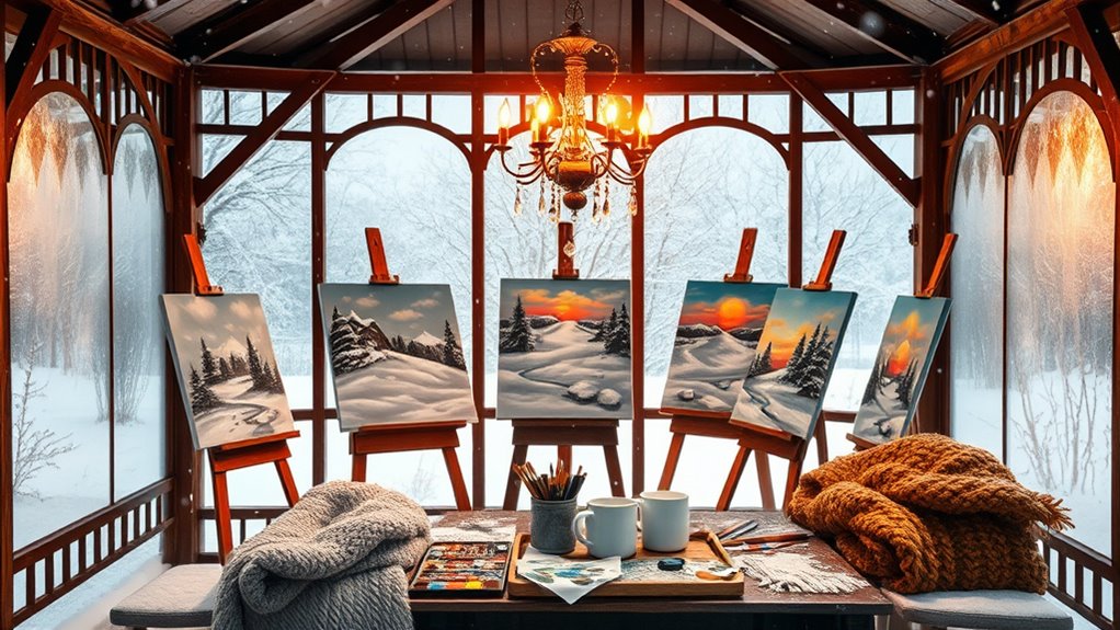 winter art studio gazebo