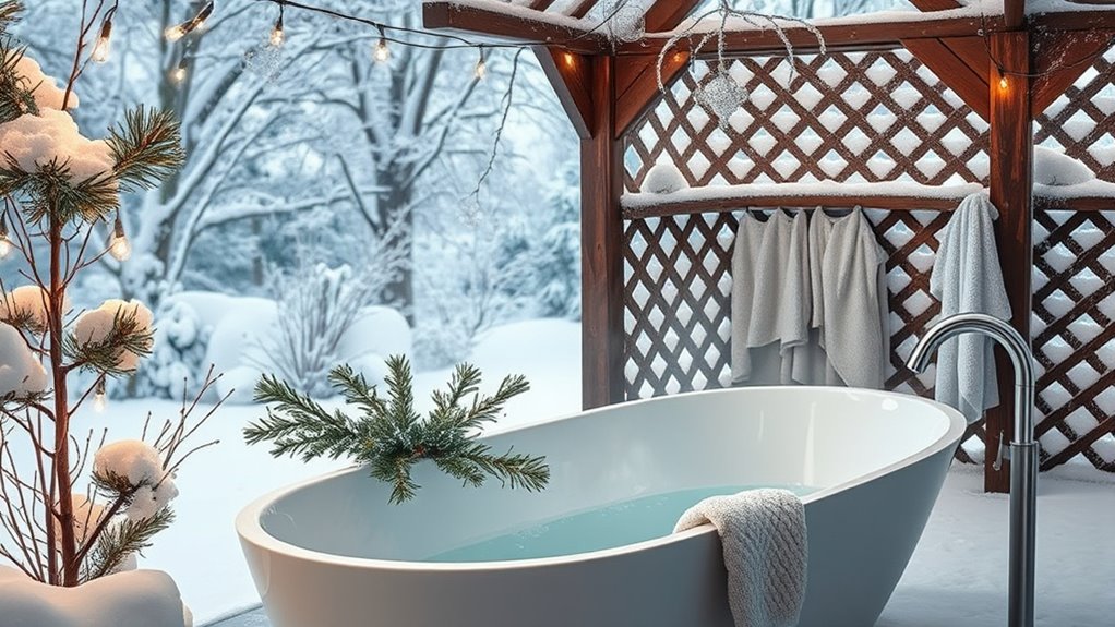 winter bathroom enhancements gazebo