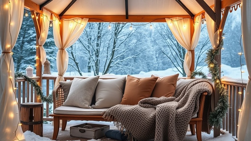 winter bedroom gazebo decor