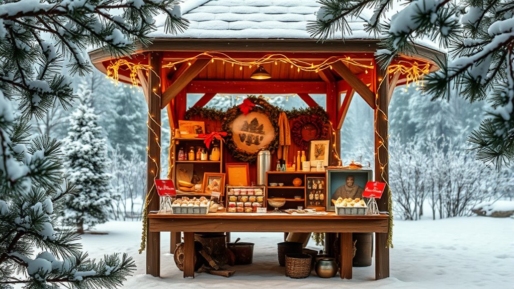 winter business booth setup