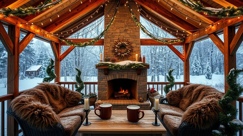 winter cabin gazebo makeover