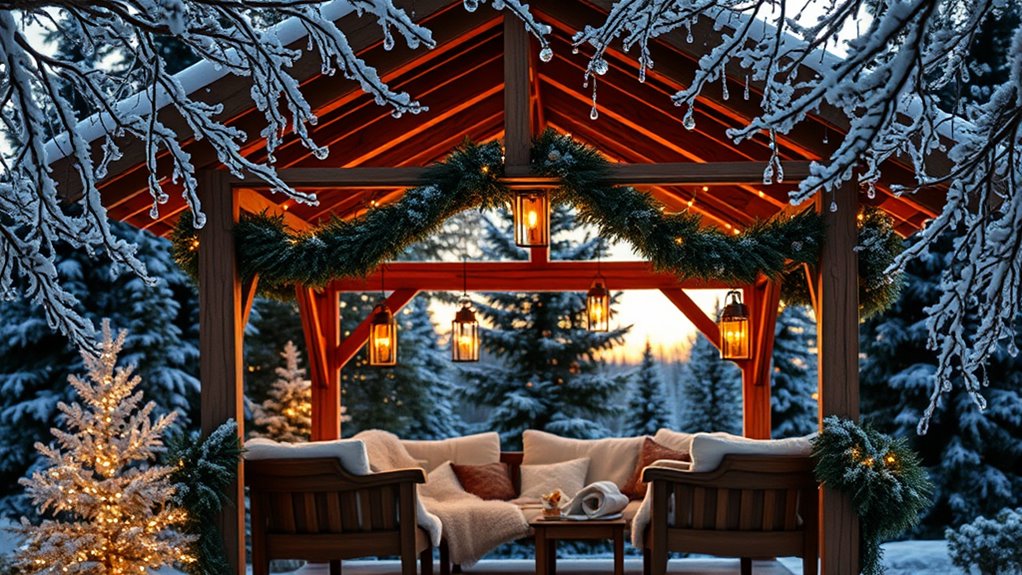 winter chalet gazebo transformation