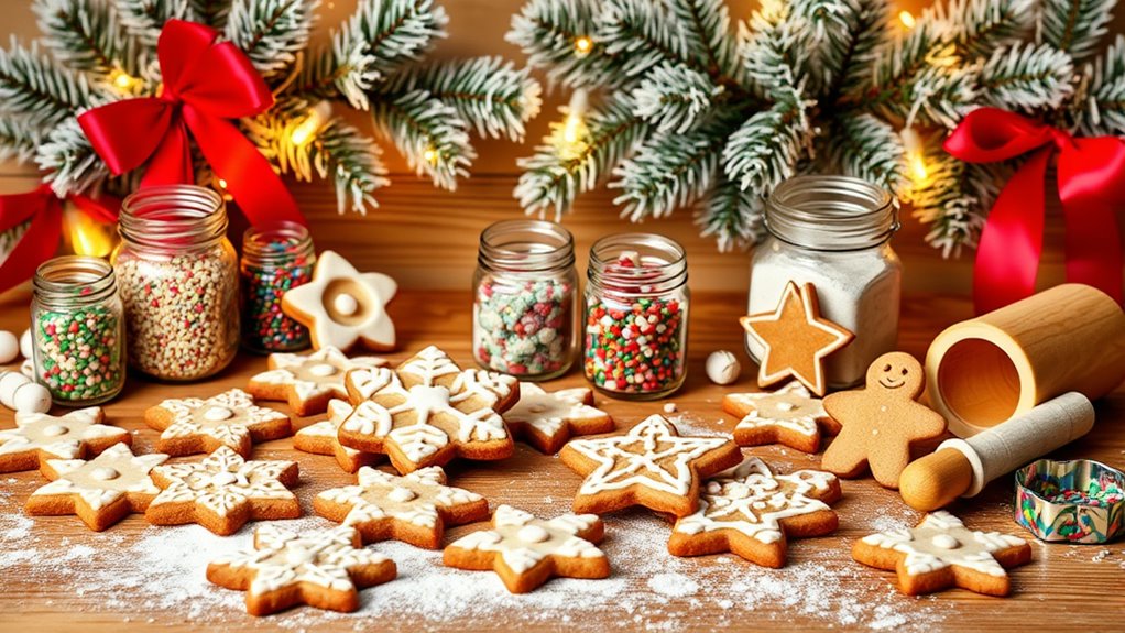 winter cookie baking display