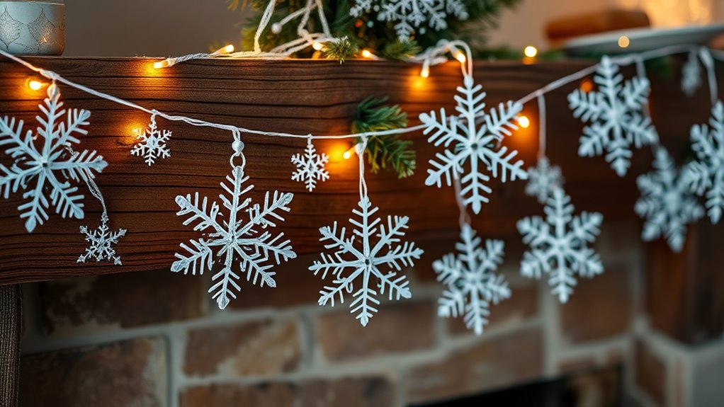 winter decoration with snowflakes