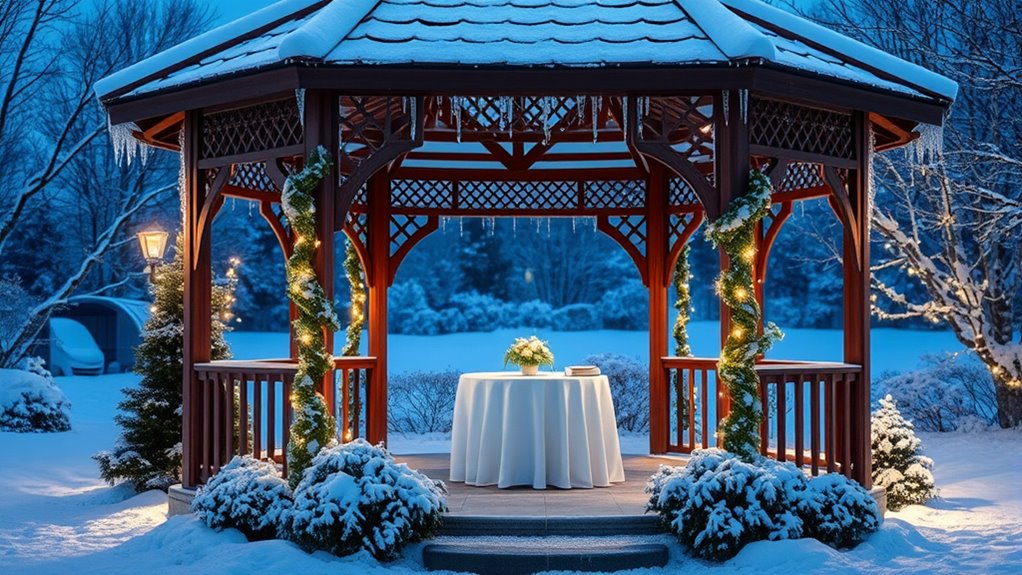 winter event gazebo decor