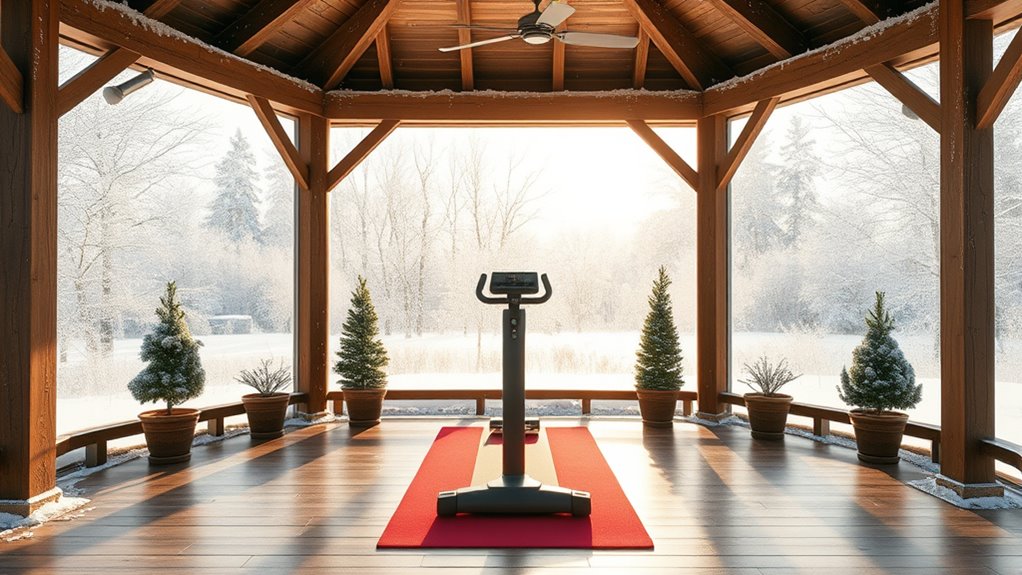 winter exercise room gazebo
