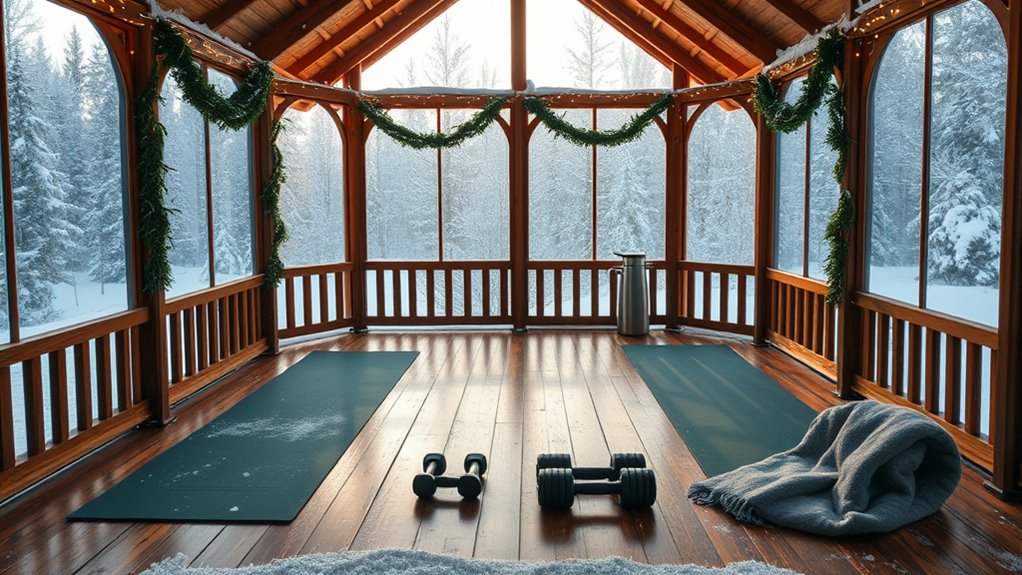 winter fitness gazebo transformation