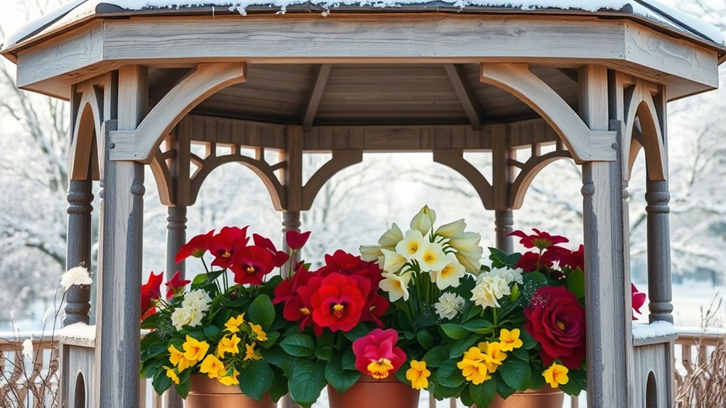 winter flowers for gazebo