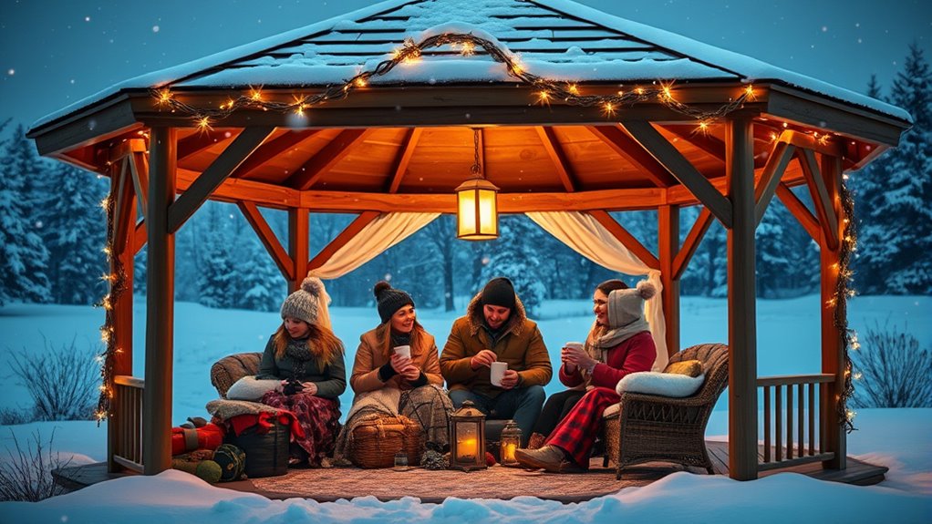winter fun in gazebo