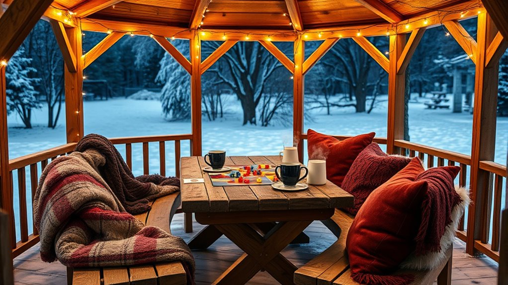 winter game night gazebo