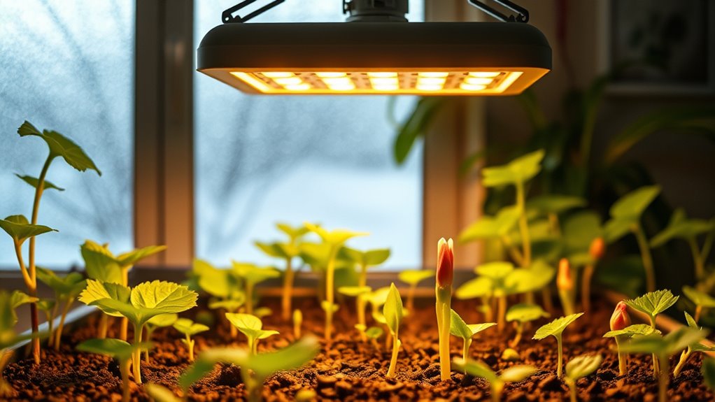winter gardening with grow lights