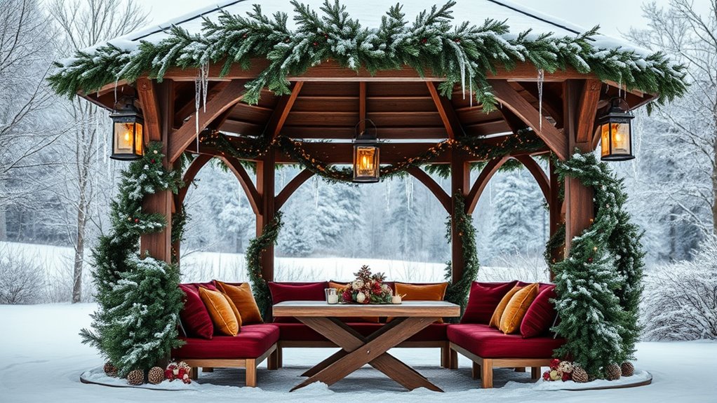 winter gathering gazebo decorations