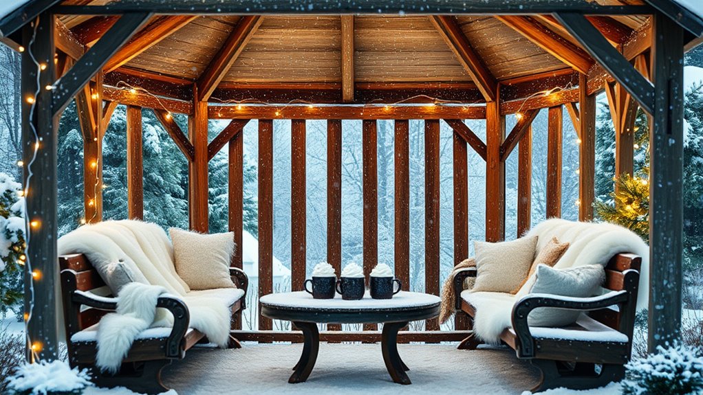 winter gazebo aesthetic themes