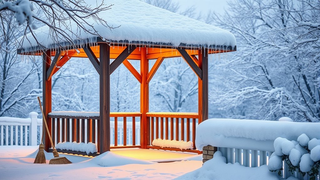 winter gazebo care tips