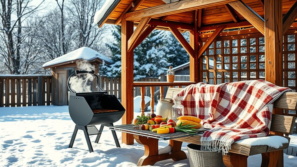 winter gazebo cooking safety