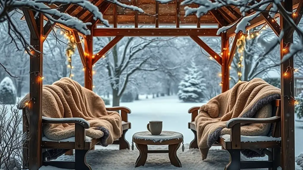 winter gazebo cozy vibes