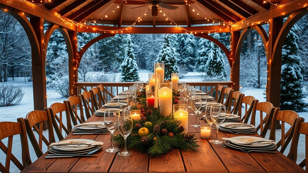 winter gazebo dinner themes
