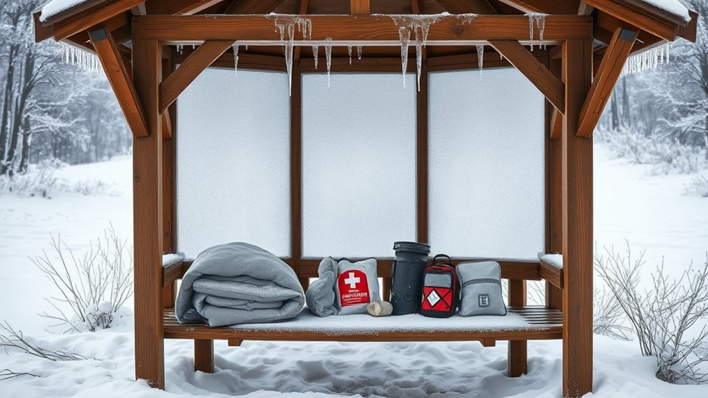winter gazebo emergency supplies