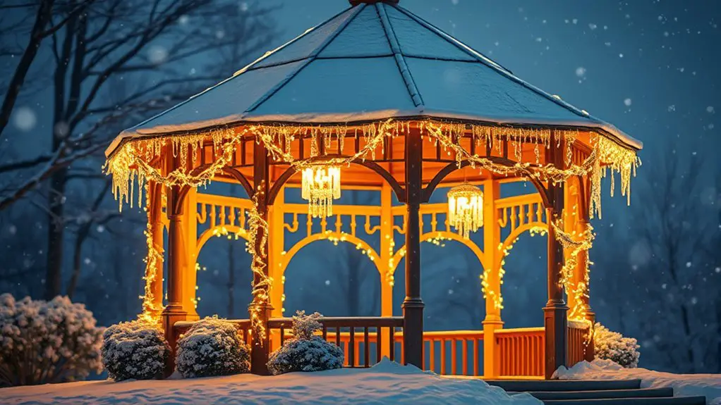 winter gazebo fairy lights