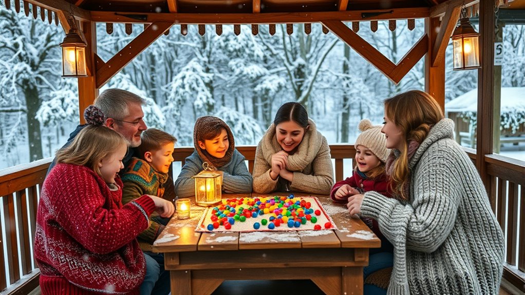 winter gazebo family games