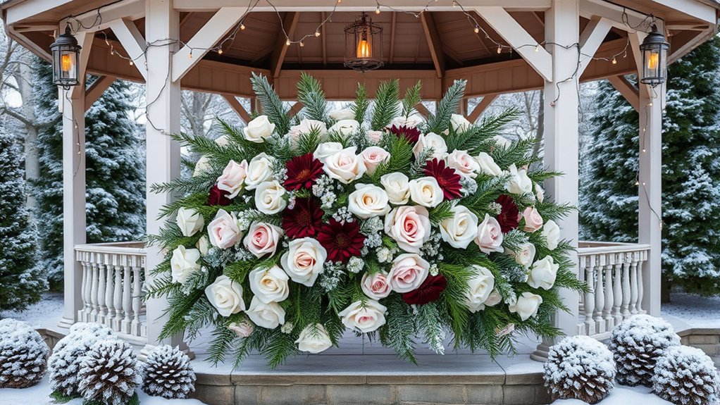winter gazebo floral ideas