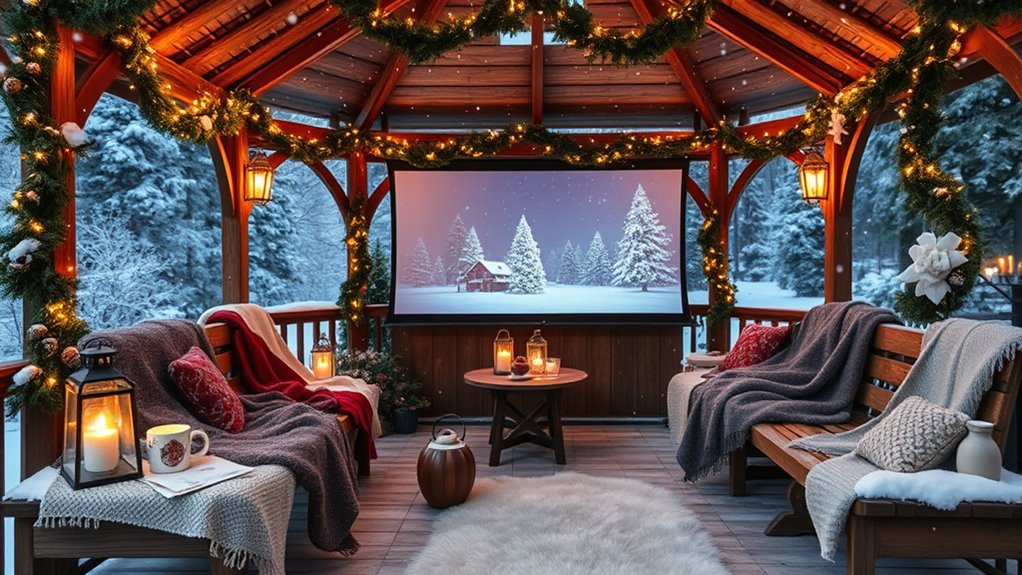 winter gazebo home theater