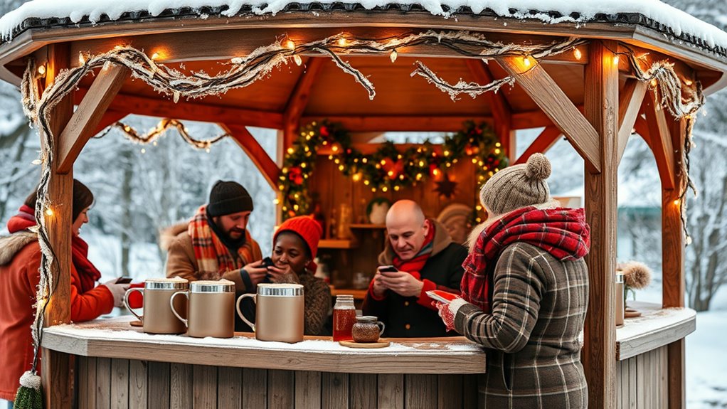 winter gazebo hot drinks