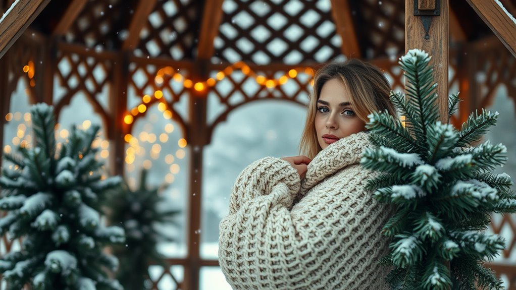 winter gazebo influencer photoshoot