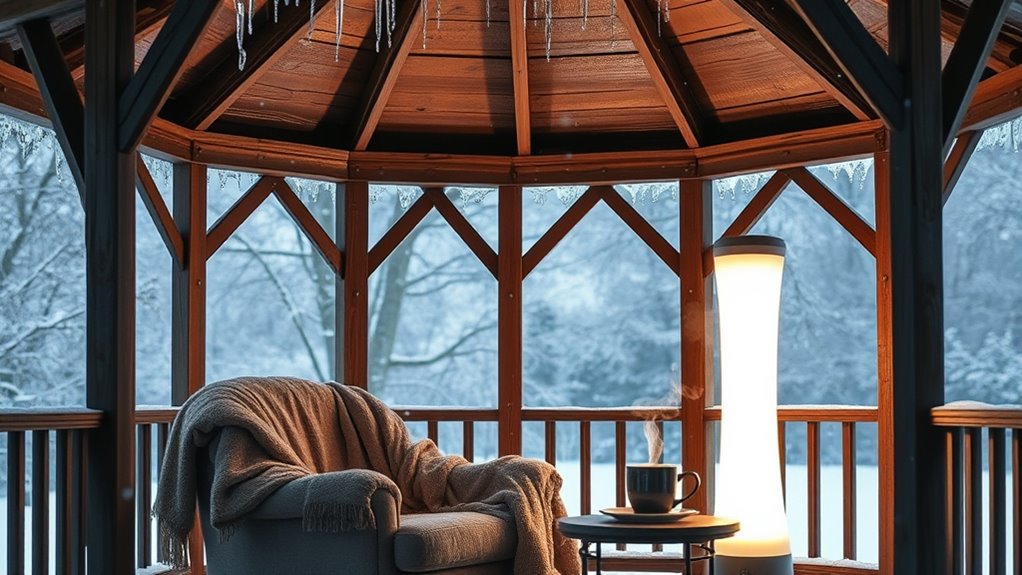 winter gazebo light therapy