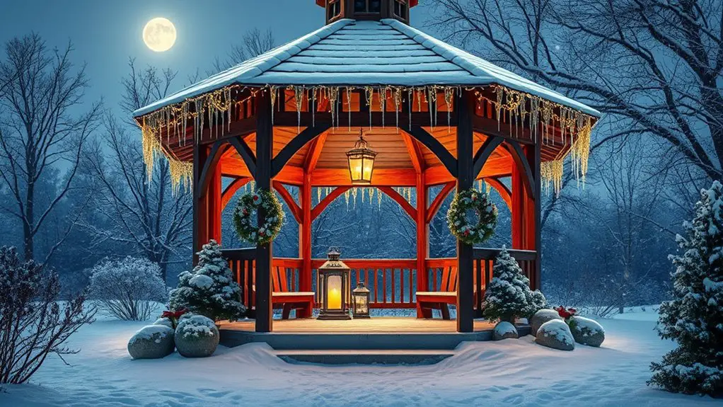 winter gazebo lighting ideas