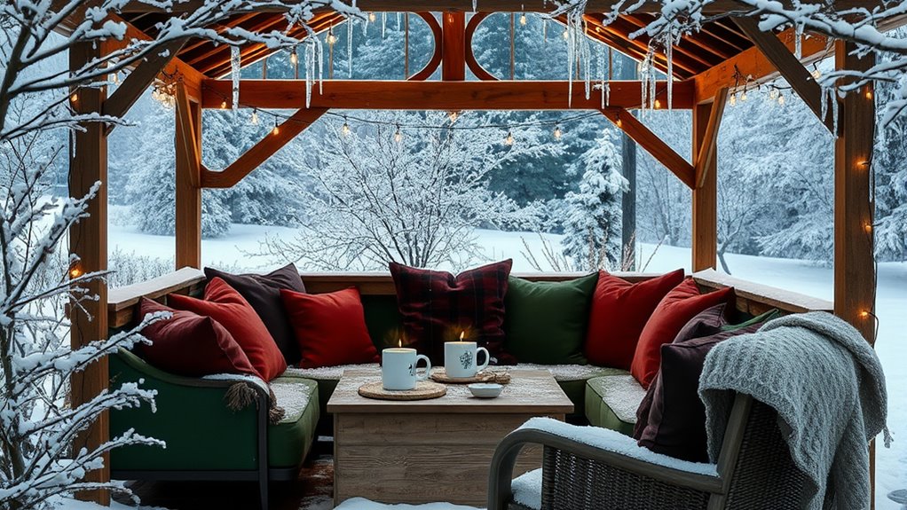 winter gazebo lounge makeover