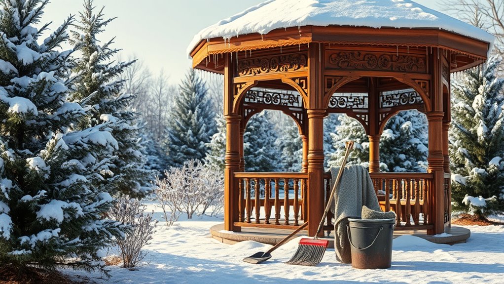 winter gazebo maintenance tips