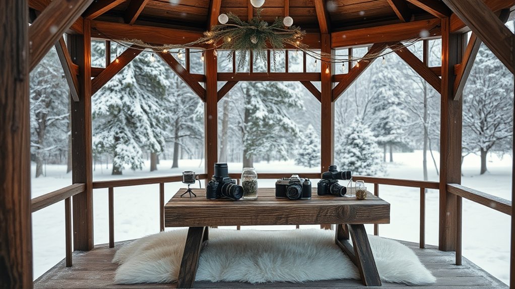 winter gazebo photography studio