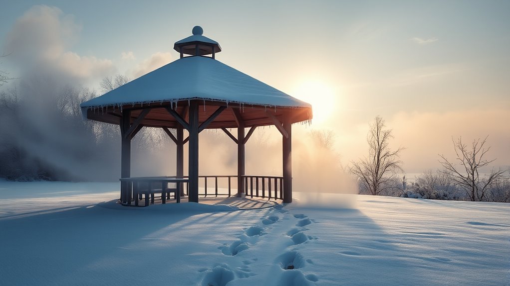 winter gazebo photography tips