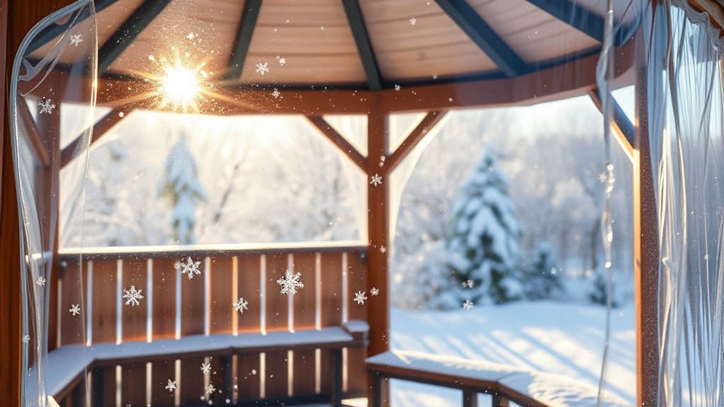 winter gazebo plastic walls