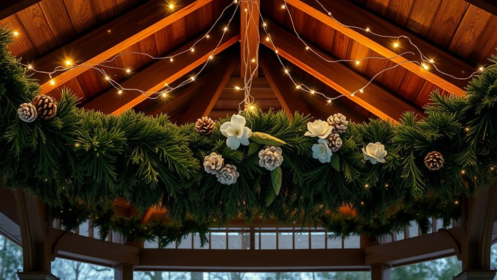 winter gazebo roof decor
