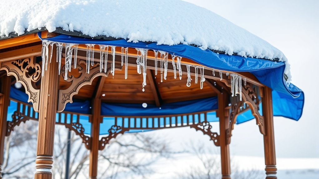 winter gazebo roof protection