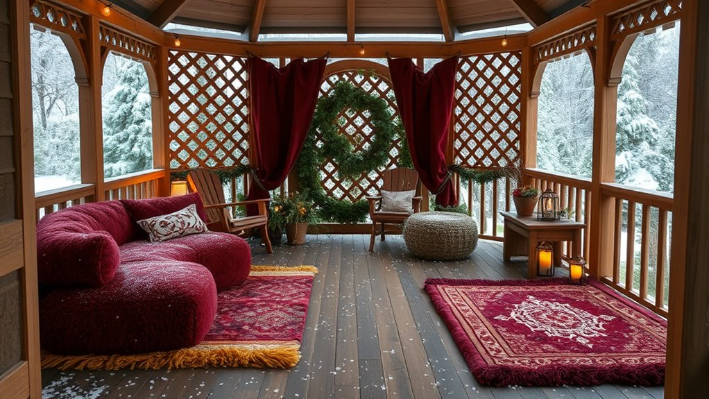 winter gazebo rug warmth
