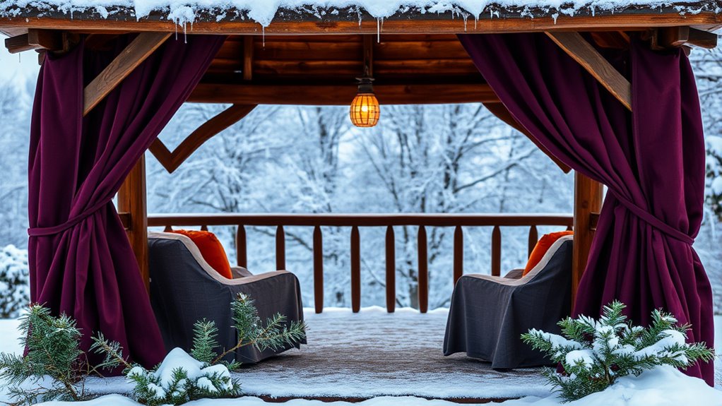winter gazebo screen protection