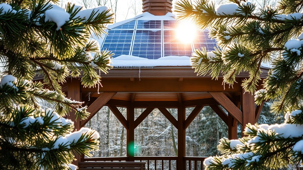 winter gazebo solar installation